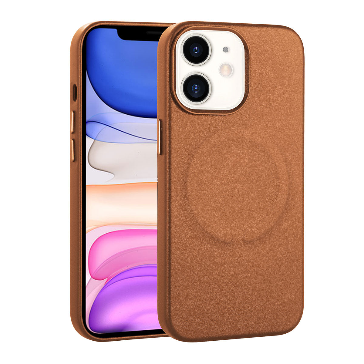 Apple iPhone 11 Uyumlu Kılıf PU Deri M-safe Wireless Şarj Özellikli Zore Derix Kapak