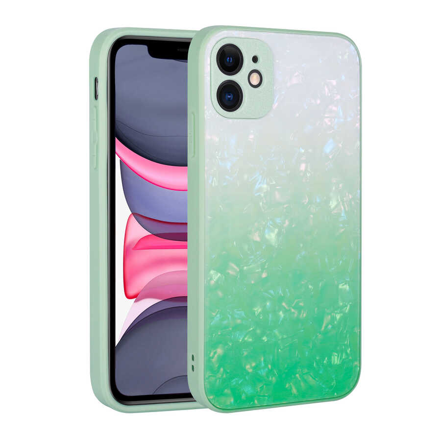 Apple iPhone 11 Uyumlu Kılıf Renk Geçişli Mermer Desenli Sert Silikon Zore Granit Kapak