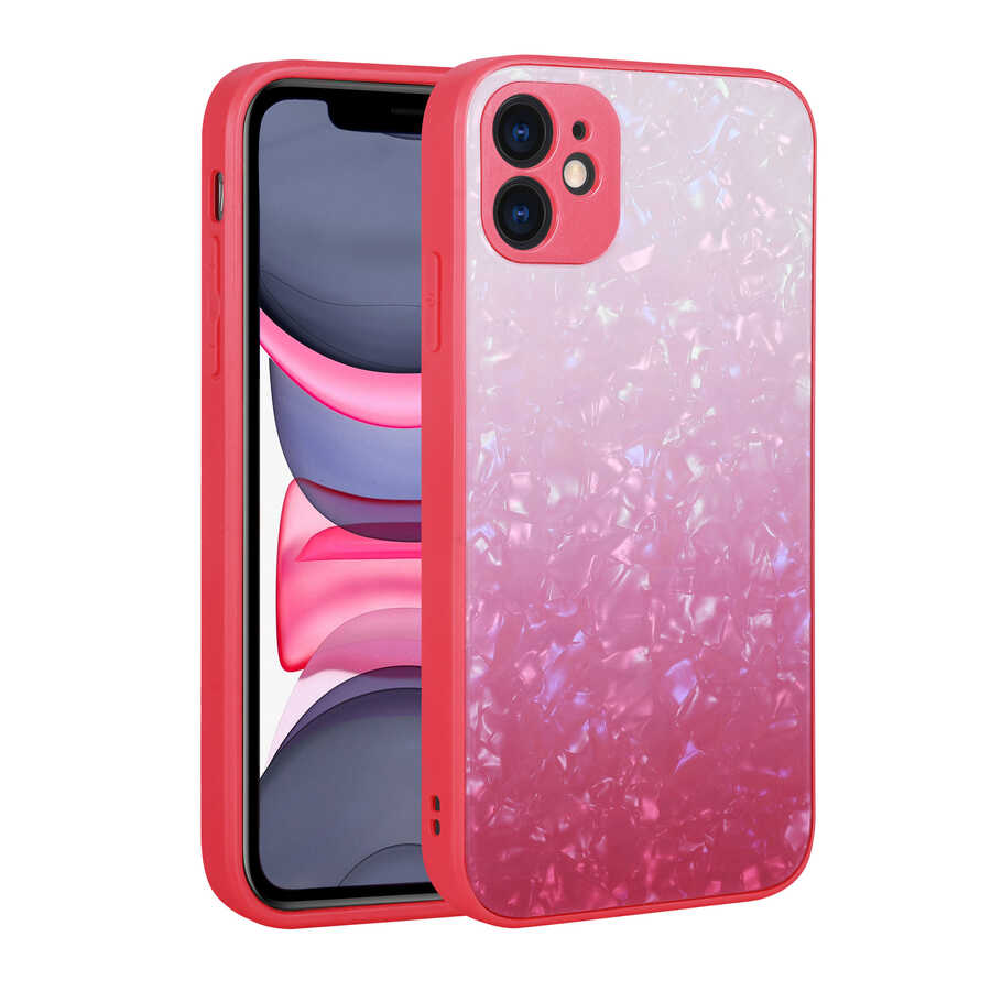 Apple iPhone 11 Uyumlu Kılıf Renk Geçişli Mermer Desenli Sert Silikon Zore Granit Kapak