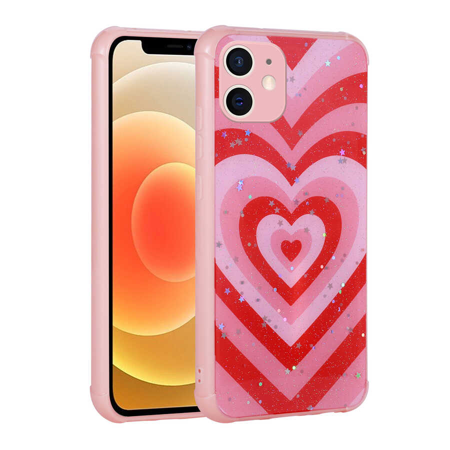 Apple iPhone 11 Uyumlu Kılıf Simli Desenli Kamera Korumalı Parlak Zore Popy Kapak