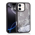 Apple iPhone 11 Uyumlu Kılıf Sıvılı Simli Kelebek Baskılı Şeffaf Arka Yüzey Zore Glis Silikon Kapak