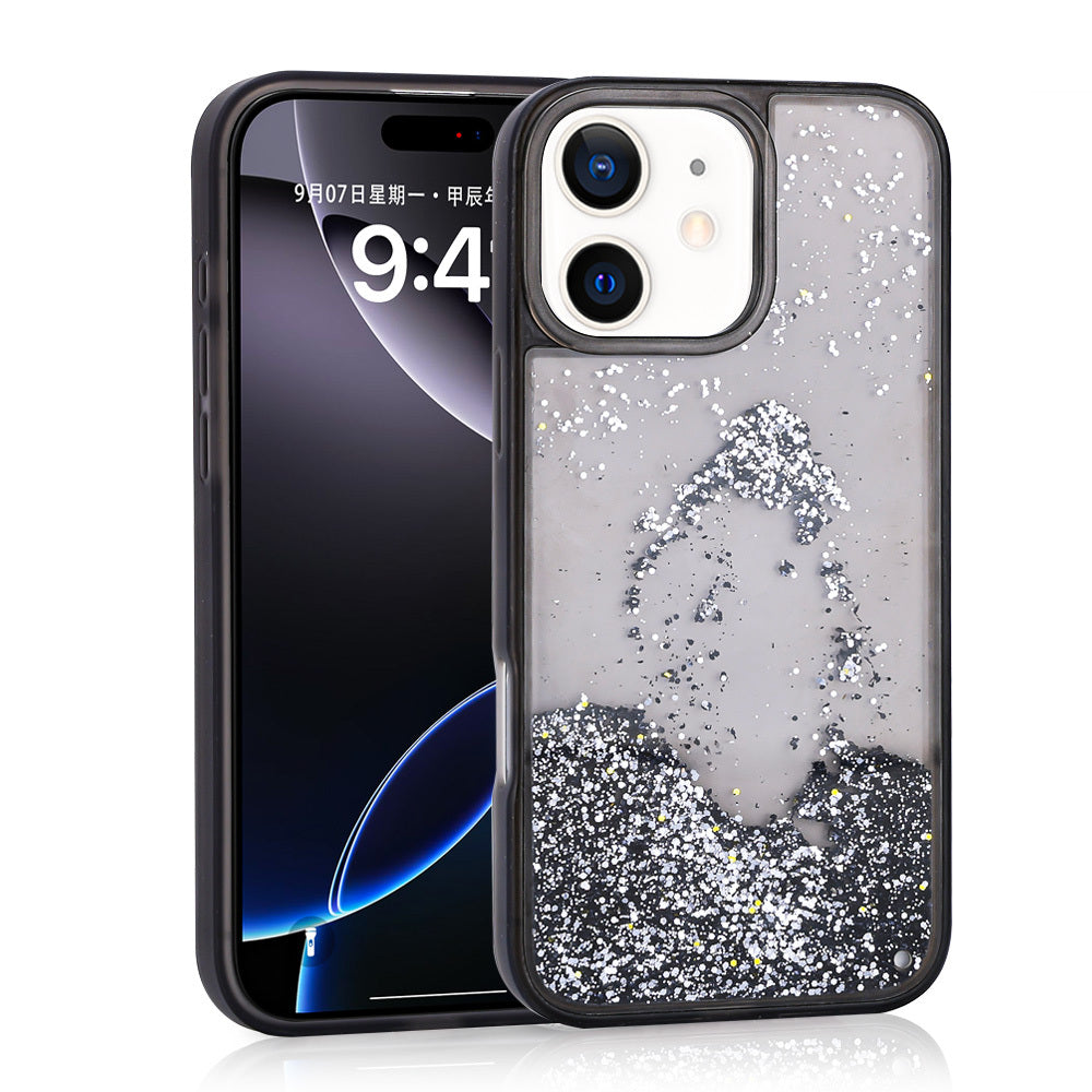 Apple iPhone 11 Uyumlu Kılıf Sıvılı Simli Şeffaf Arka Yüzey Zore Keto Silikon Kapak