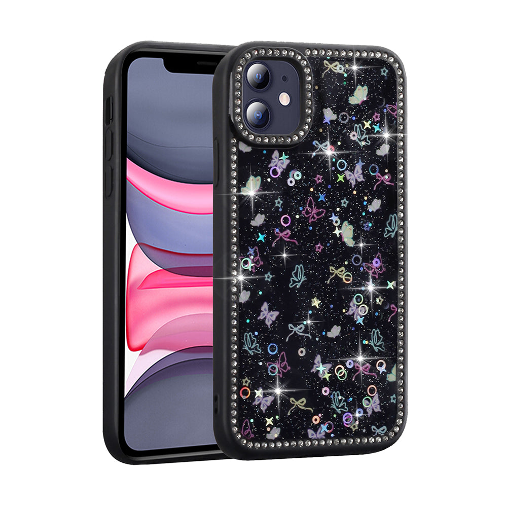 Apple iPhone 11 Uyumlu Kılıf Taşlı ve Simli Tasarım Zore Azra Kapak