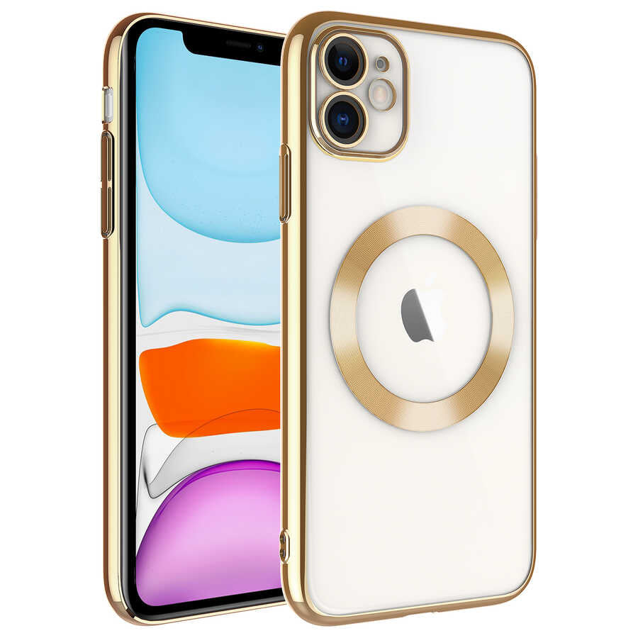 Apple iPhone 11 Uyumlu Kılıf Wireless Şarj Özellikli Sert PC Zore Riksos M-safe Kapak