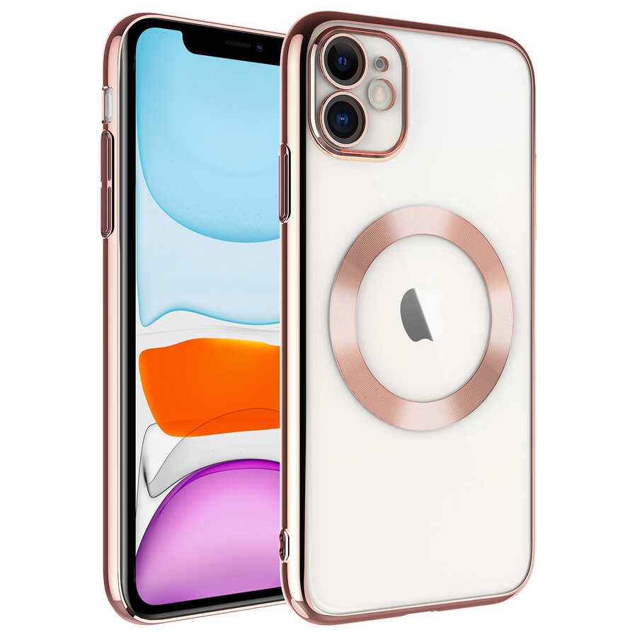 Apple iPhone 11 Uyumlu Kılıf Wireless Şarj Özellikli Sert PC Zore Riksos M-safe Kapak