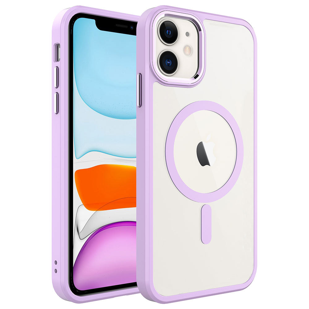 Apple iPhone 11 Uyumlu Kılıf Wireless Şarj Özellikli Zore Krom M-safe Silikon Kapak