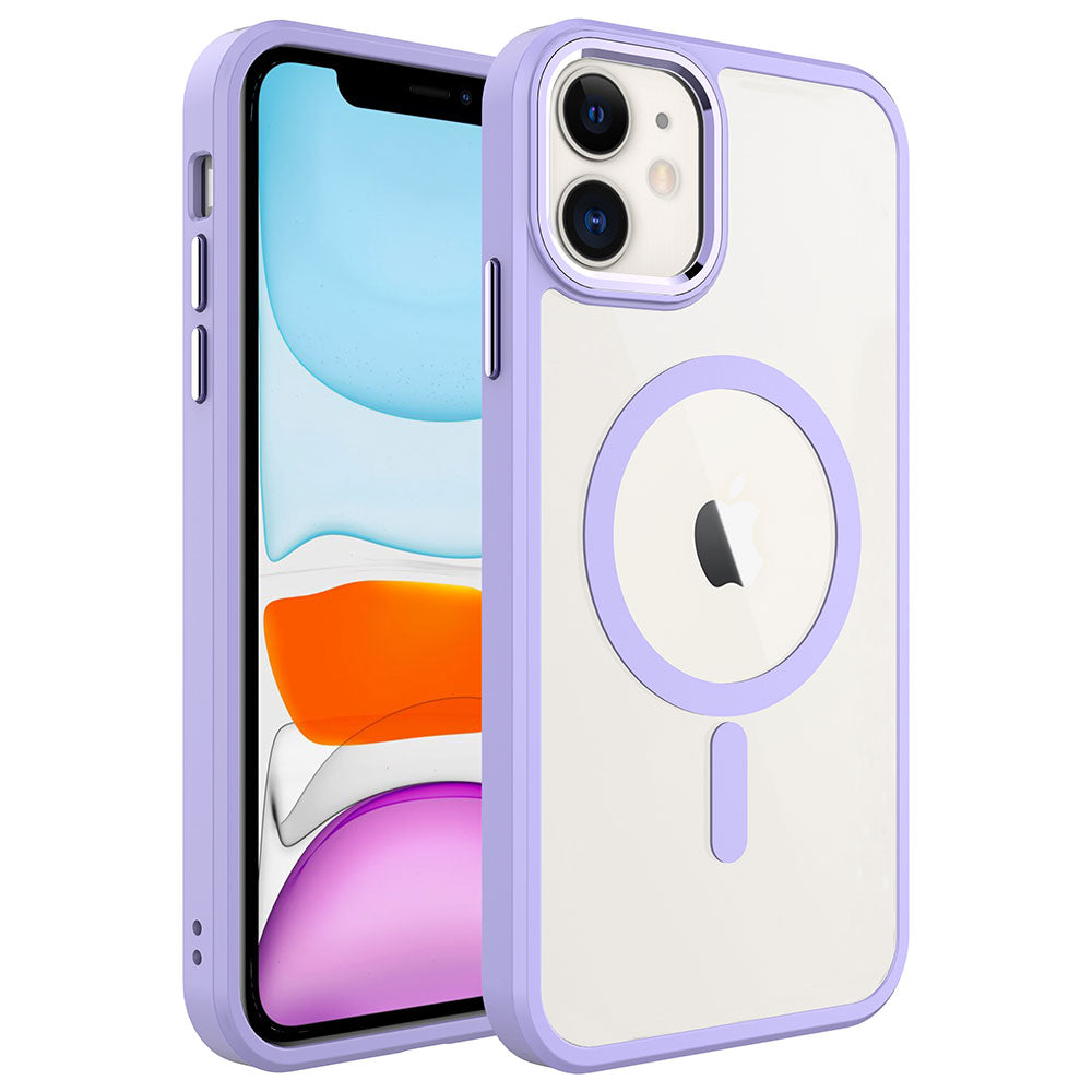 Apple iPhone 11 Uyumlu Kılıf Wireless Şarj Özellikli Zore Krom M-safe Silikon Kapak