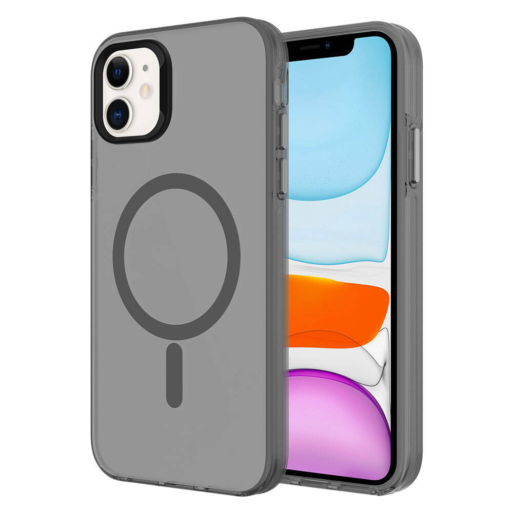 Apple iPhone 11 Uyumlu Kılıf Zore M-safe Şarj Özellikli Buzlu Transparan C-Pro Sert Kapak