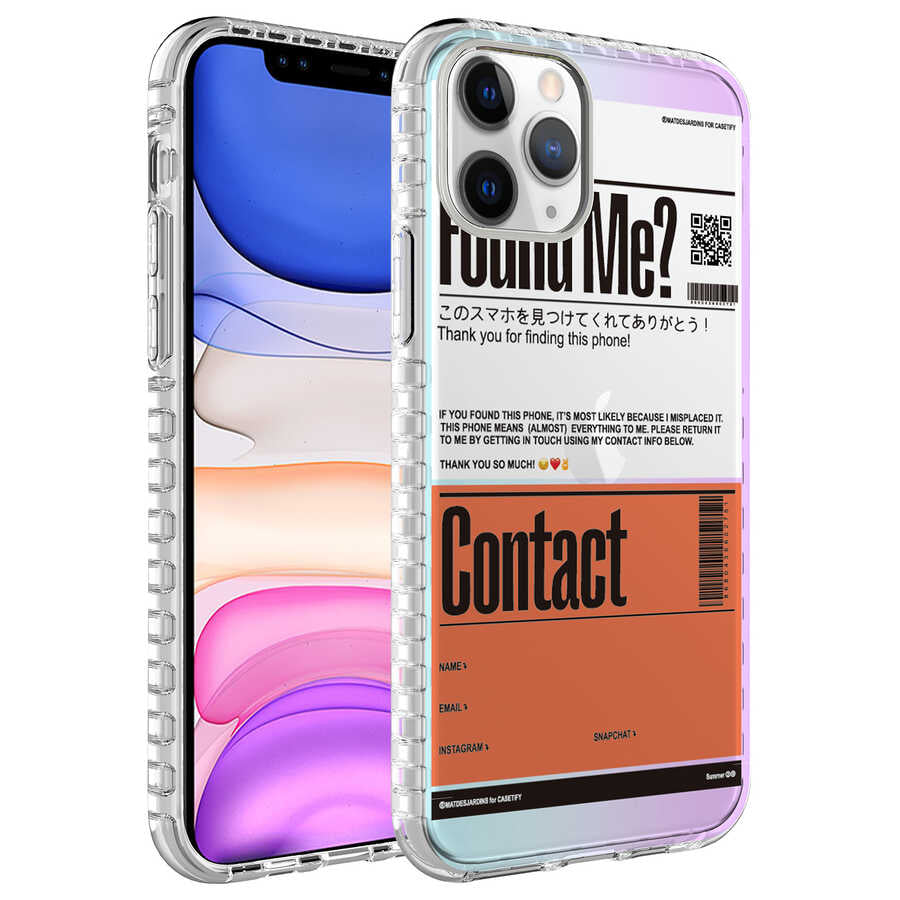 Apple iPhone 11 Pro Uyumlu Kılıf Airbag Kenarlı Renkli Desenli Silikon Zore Elegans Kapak