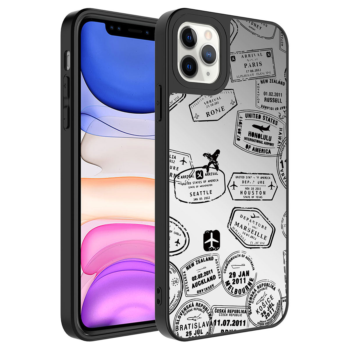 Apple iPhone 11 Pro Uyumlu Kılıf Aynalı Desenli Kamera Korumalı Parlak Zore Mirror Kapak