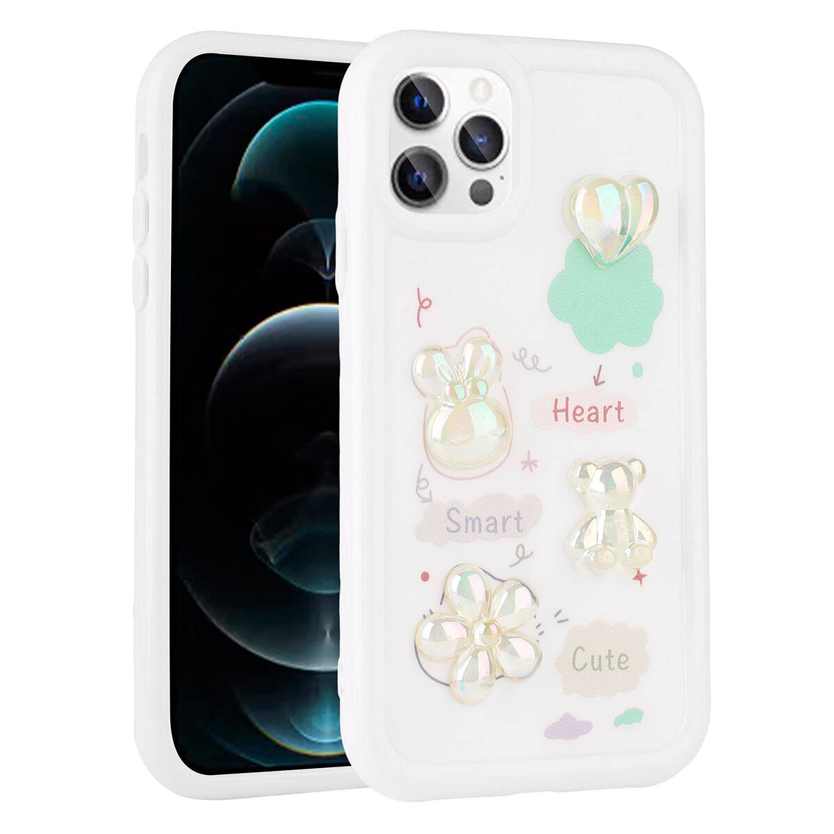 Apple iPhone 11 Pro Uyumlu Kılıf Kabartma Figürlü Parlak Zore Toys Silikon Kapak