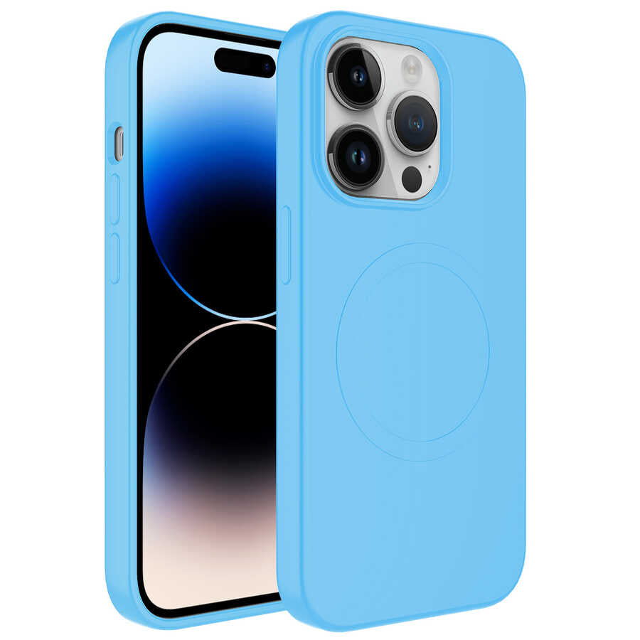 Apple iPhone 11 Pro Max Uyumlu Kılıf M-safe Wireless Şarj Özellikli Pastel Renk Silikon Zore Plas Kapak