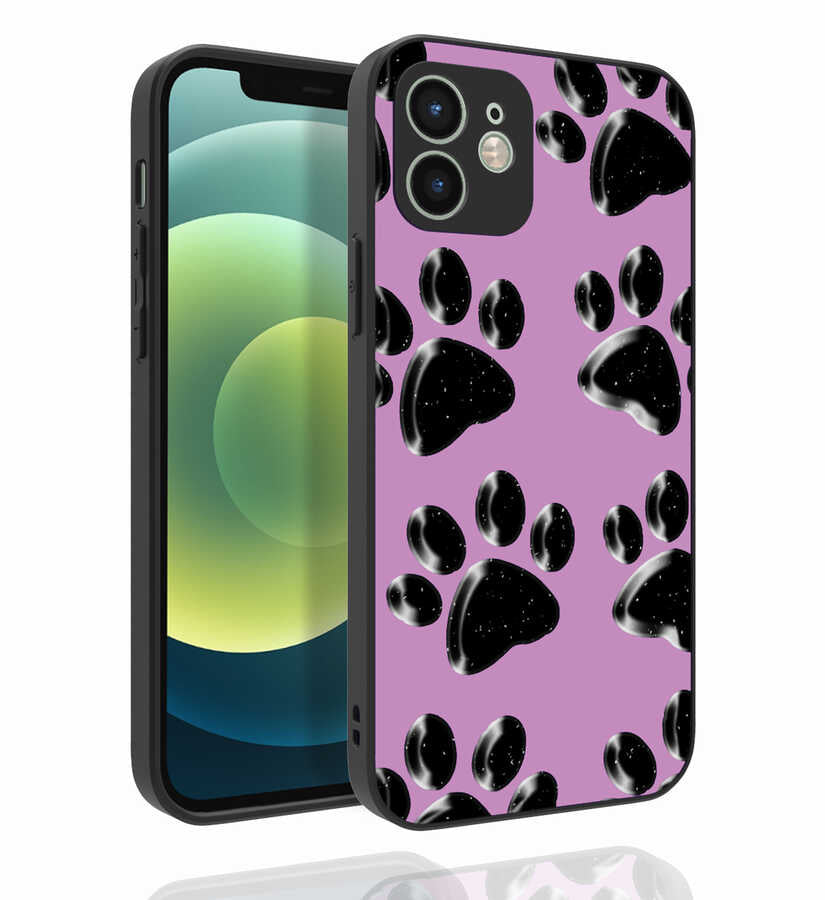 Apple iPhone 12 Uyumlu Kılıf Desenli Kamera Korumalı Parlak Zore Nora Kapak