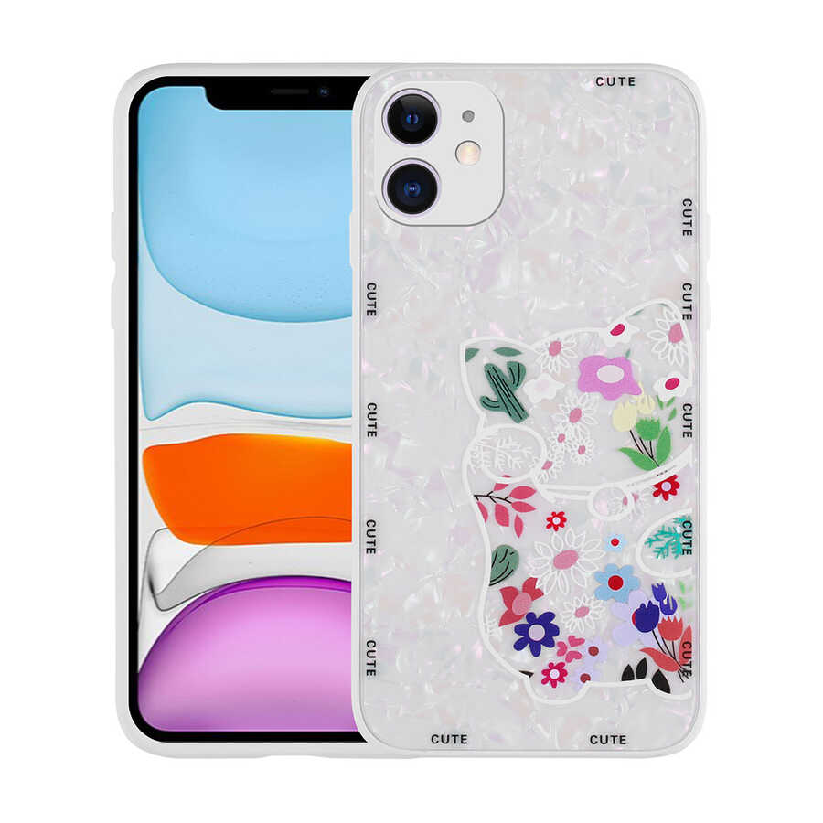 Apple iPhone 12 Uyumlu Kılıf Desenli Sert Silikon Zore Mumila Kapak