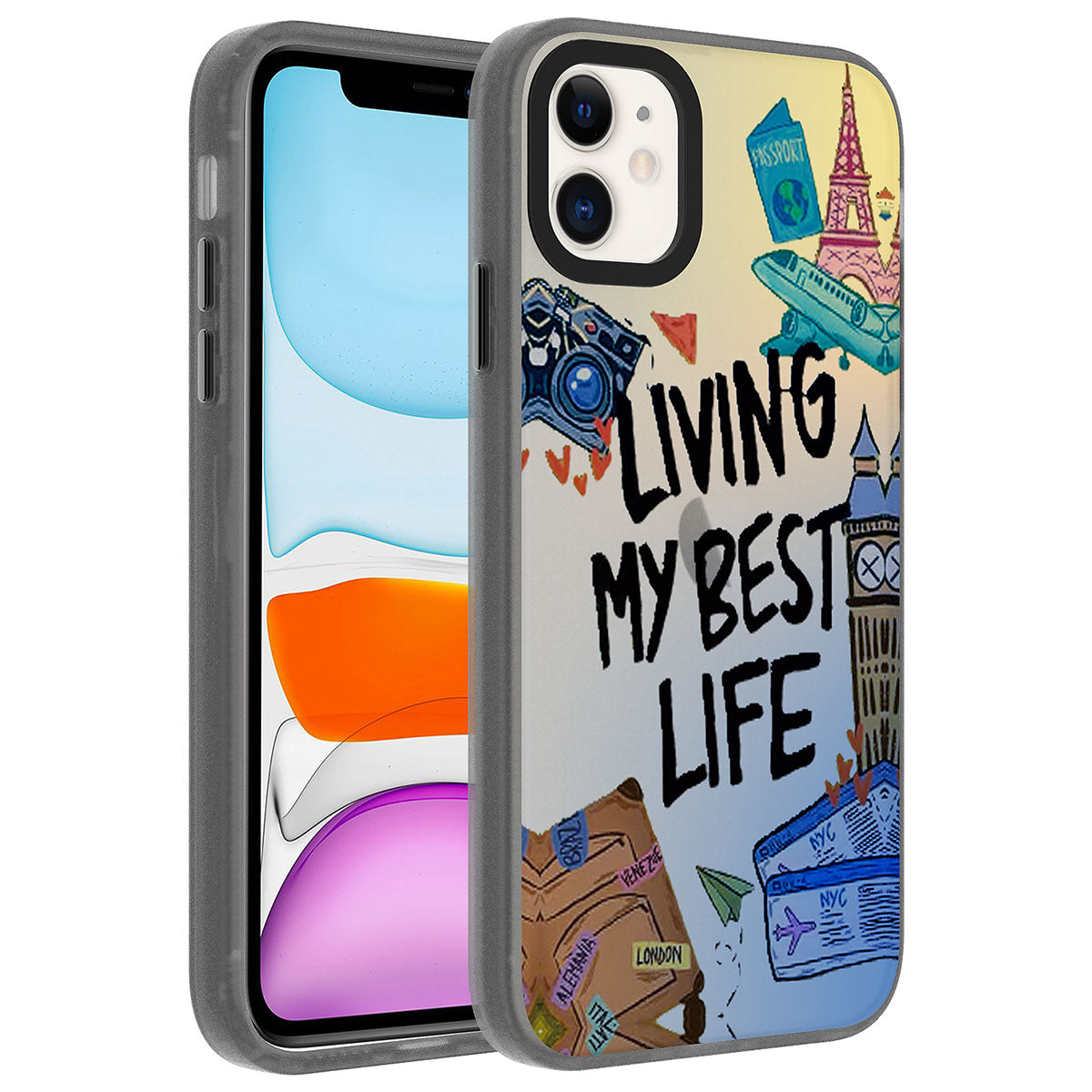 Apple iPhone 12 Uyumlu Kılıf Desenli Zore Dragon Sert Kapak