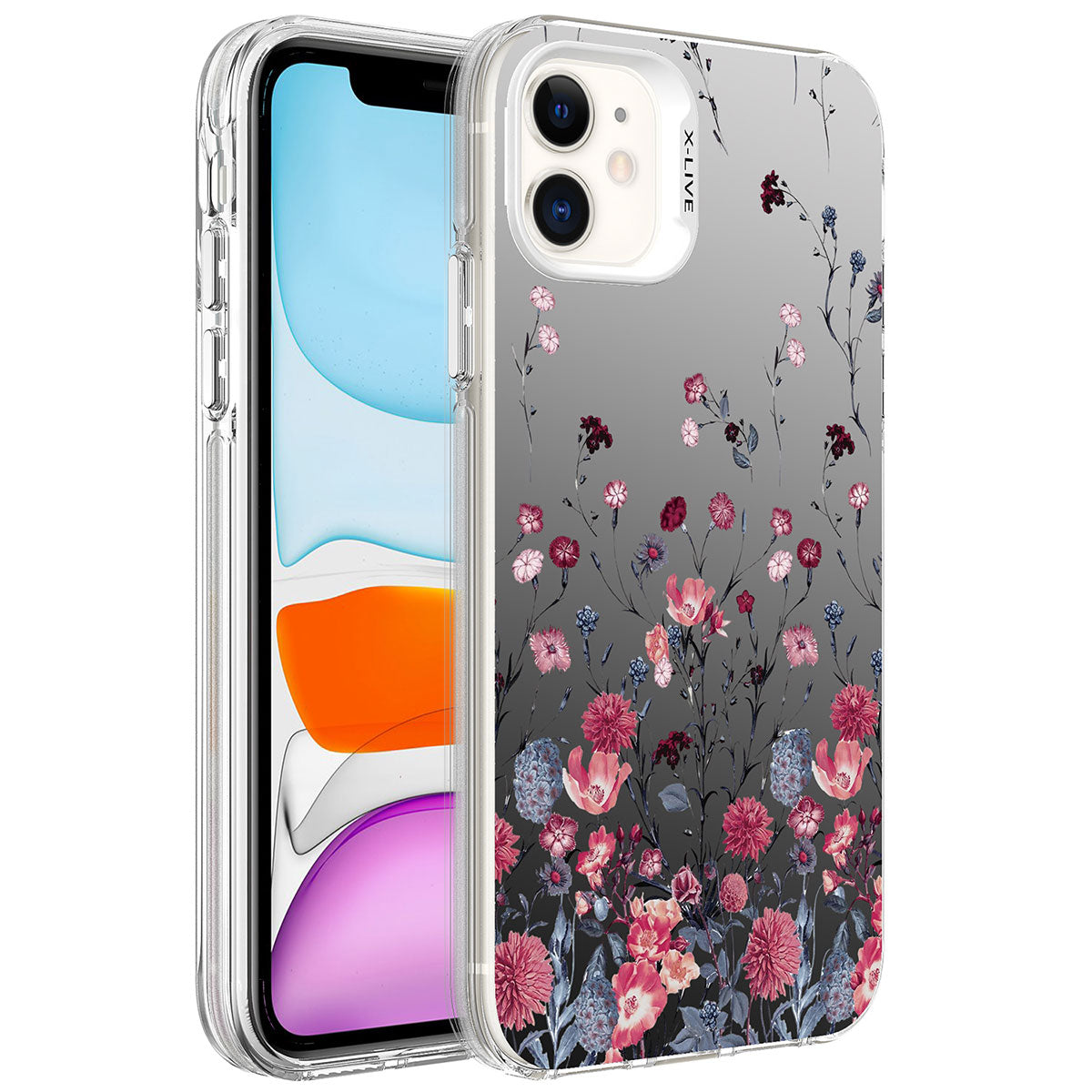 Apple iPhone 12 Uyumlu Kılıf Desenli Zore Silver Sert Kapak