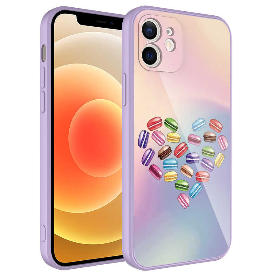 Apple iPhone 12 Uyumlu Kılıf Kamera Korumalı Desenli Sert Silikon Zore Epoksi Kapak