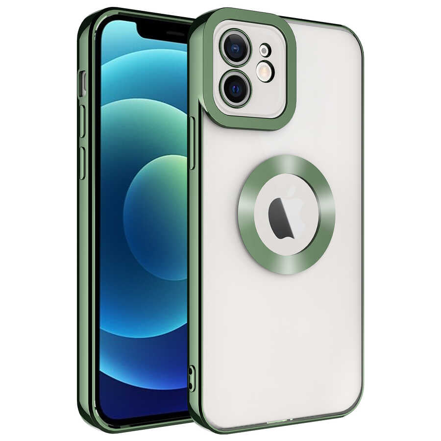 Apple iPhone 12 Uyumlu Kılıf Kamera Korumalı Logo Gösteren Zore Omega Kapak