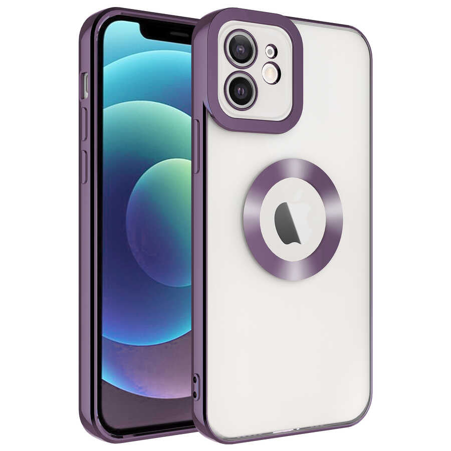 Apple iPhone 12 Uyumlu Kılıf Kamera Korumalı Logo Gösteren Zore Omega Kapak