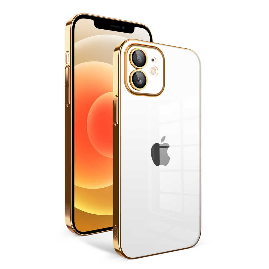 Apple iPhone 12 Uyumlu Kılıf Kamera Korumalı Renkli Çerçeveli Zore Garaj Kapak