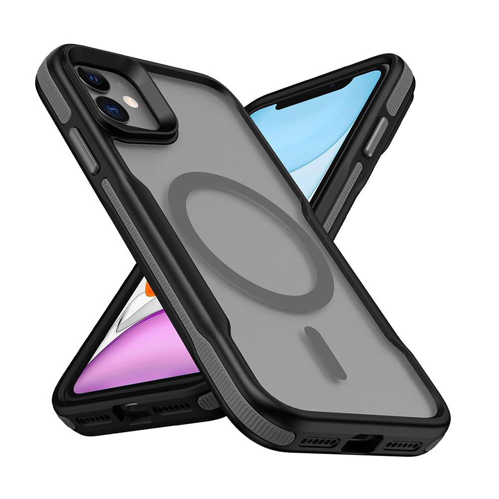 Apple iPhone 12 Uyumlu Kılıf M-safe Şarj Özellikli Renkli Kenar Airbag Şeritli Zore Lamer Kapak