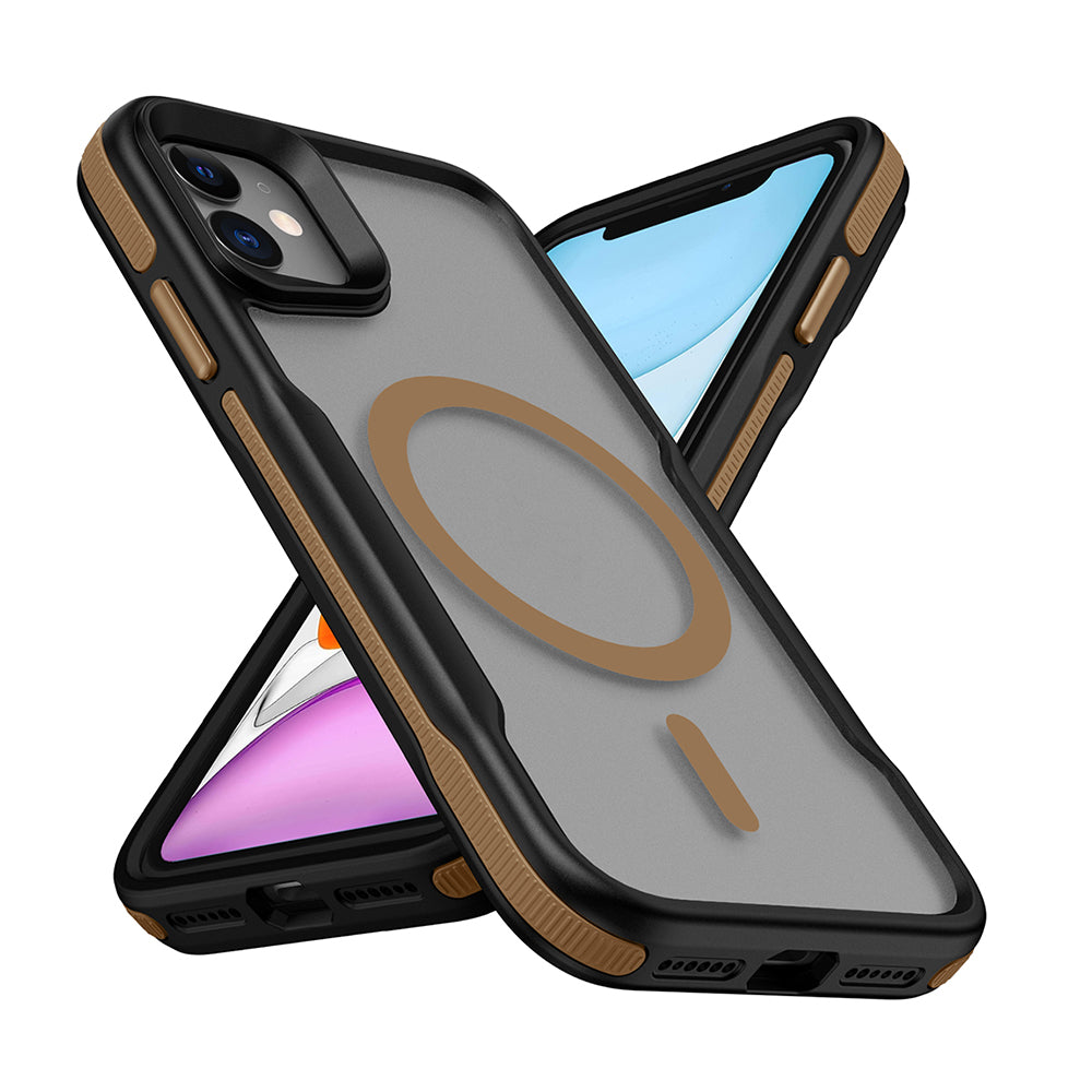 Apple iPhone 12 Uyumlu Kılıf M-safe Şarj Özellikli Renkli Kenar Airbag Şeritli Zore Lamer Kapak