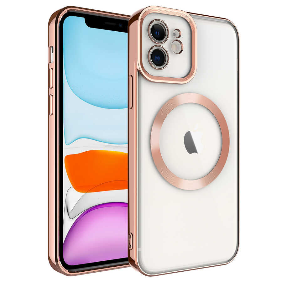Apple iPhone 12 Uyumlu Kılıf M-safe Wireless Şarj Özellikli Zore Setro Silikon