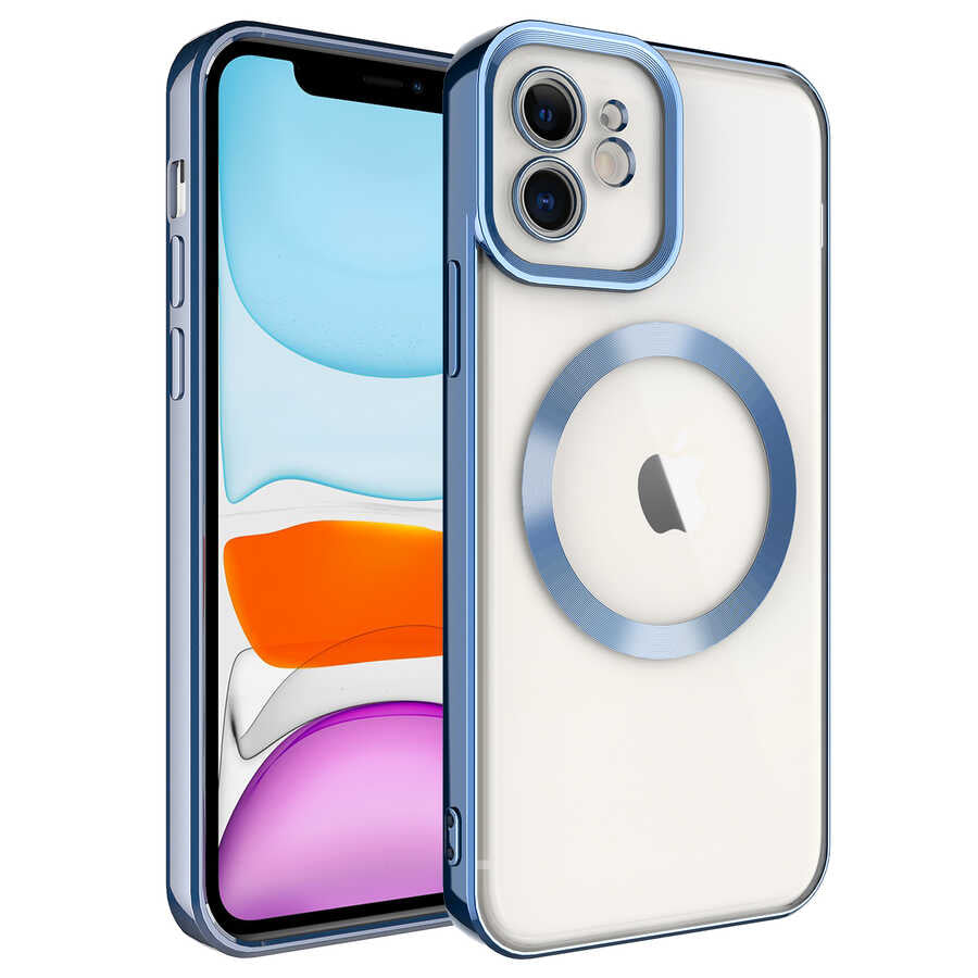 Apple iPhone 12 Uyumlu Kılıf M-safe Wireless Şarj Özellikli Zore Setro Silikon