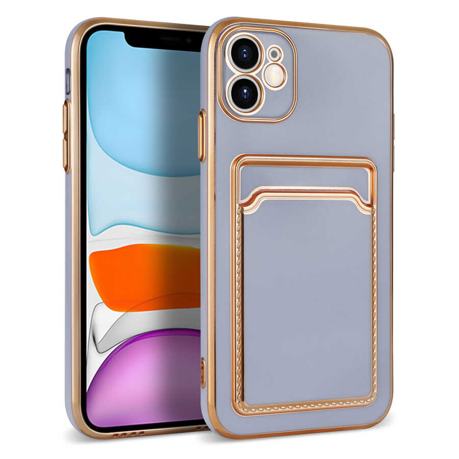 Apple iPhone 12 Uyumlu Kılıf Zore Bark Kartlıklı Kapak