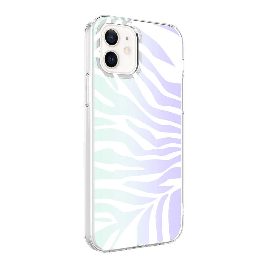 Apple iPhone 12 Uyumlu Kılıf Zore M-Blue Desenli Kapak