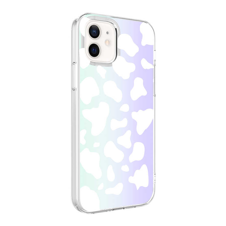 Apple iPhone 12 Uyumlu Kılıf Zore M-Blue Desenli Kapak