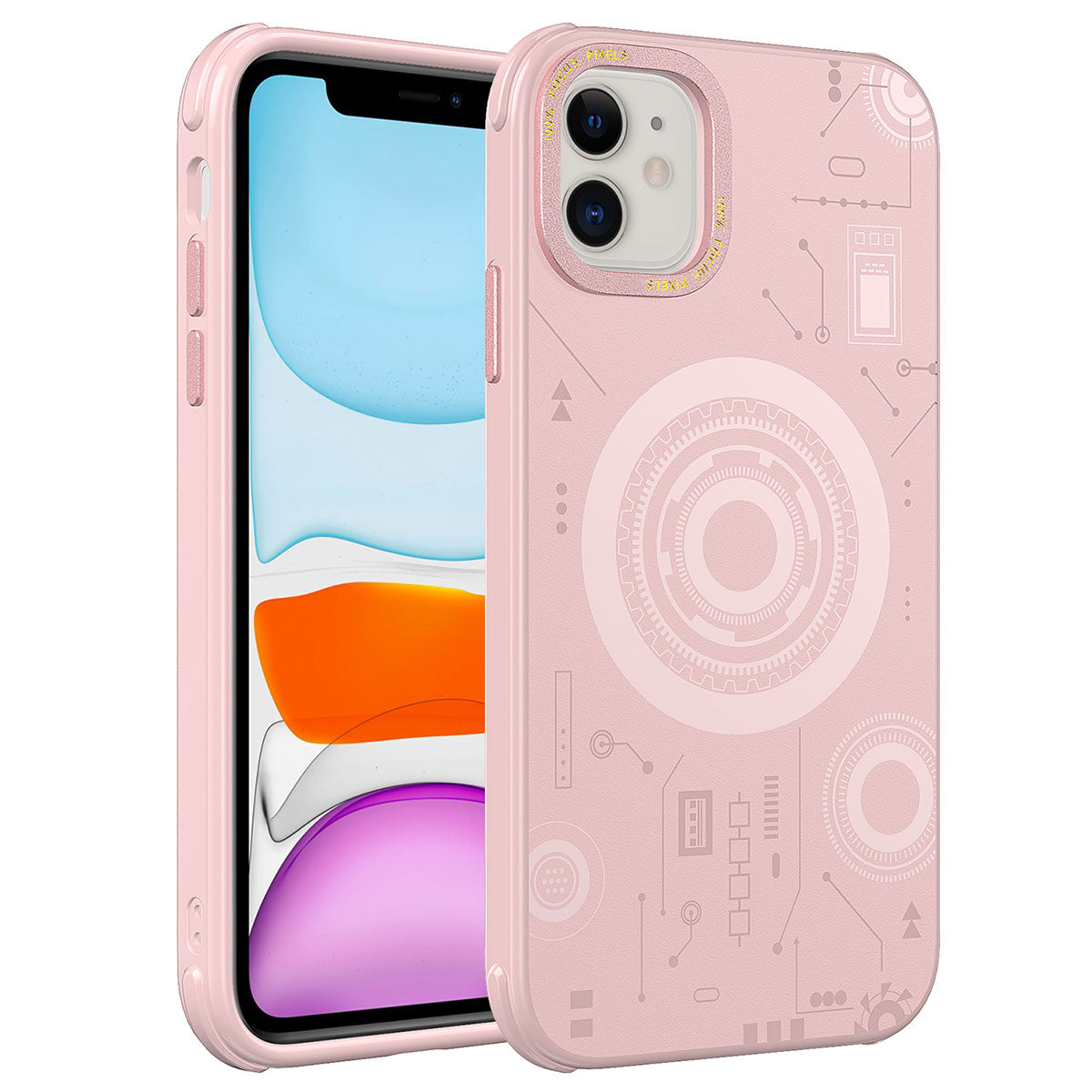 Apple iPhone 12 Uyumlu Kılıf Zore Wireless Şarj Özellikli Desenli Hot Kapak