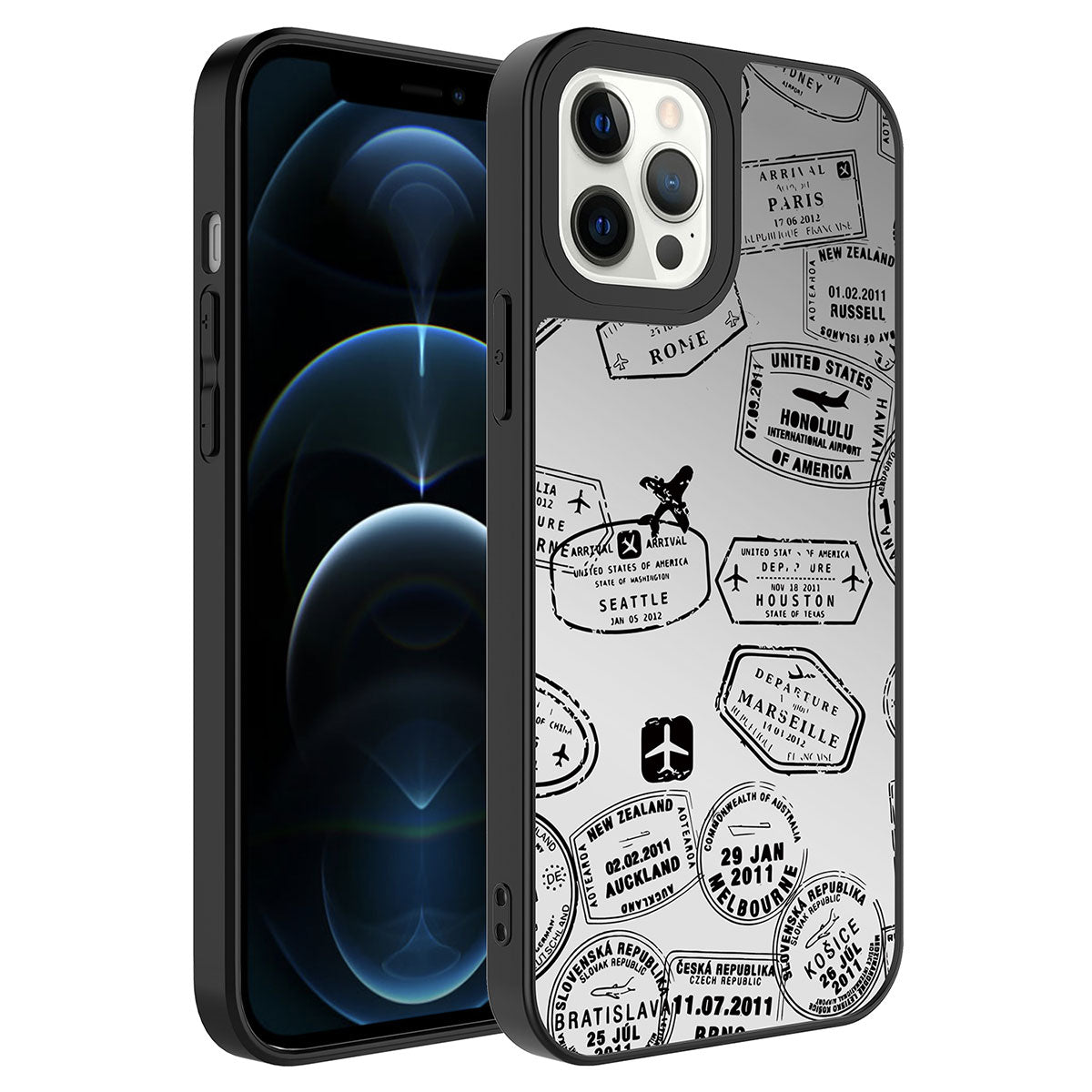 Apple iPhone 12 Pro Uyumlu Kılıf Aynalı Desenli Kamera Korumalı Parlak Zore Mirror Kapak