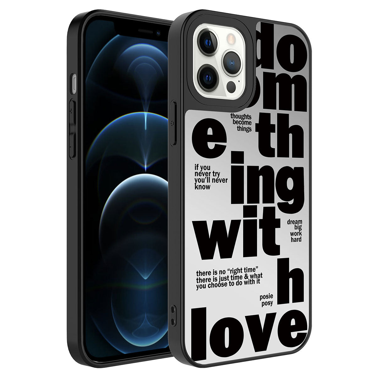 Apple iPhone 12 Pro Uyumlu Kılıf Aynalı Desenli Kamera Korumalı Parlak Zore Mirror Kapak