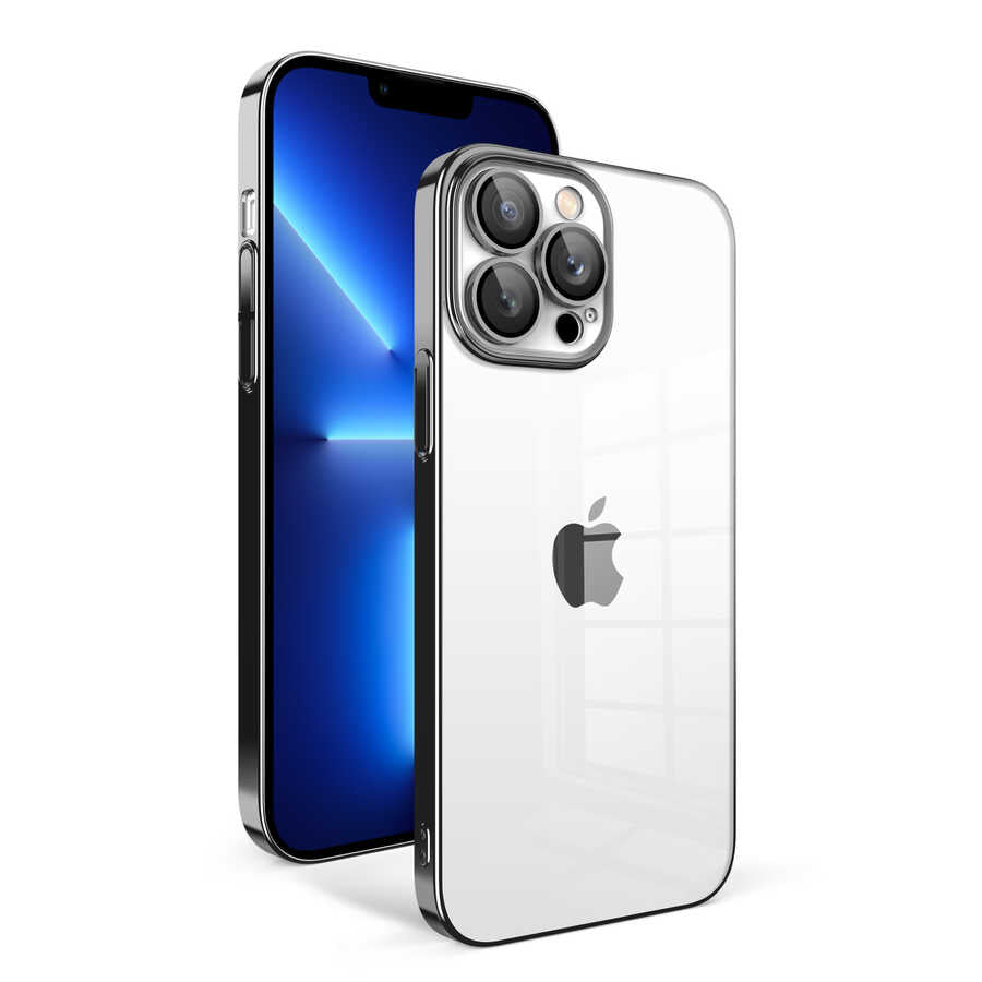 Apple iPhone 12 Pro Uyumlu Kılıf Kamera Korumalı Renkli Çerçeveli Zore Garaj Kapak