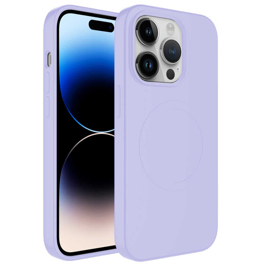 Apple iPhone 12 Pro Uyumlu Kılıf M-safe Wireless Şarj Özellikli Pastel Renk Silikon Zore Plas Kapak