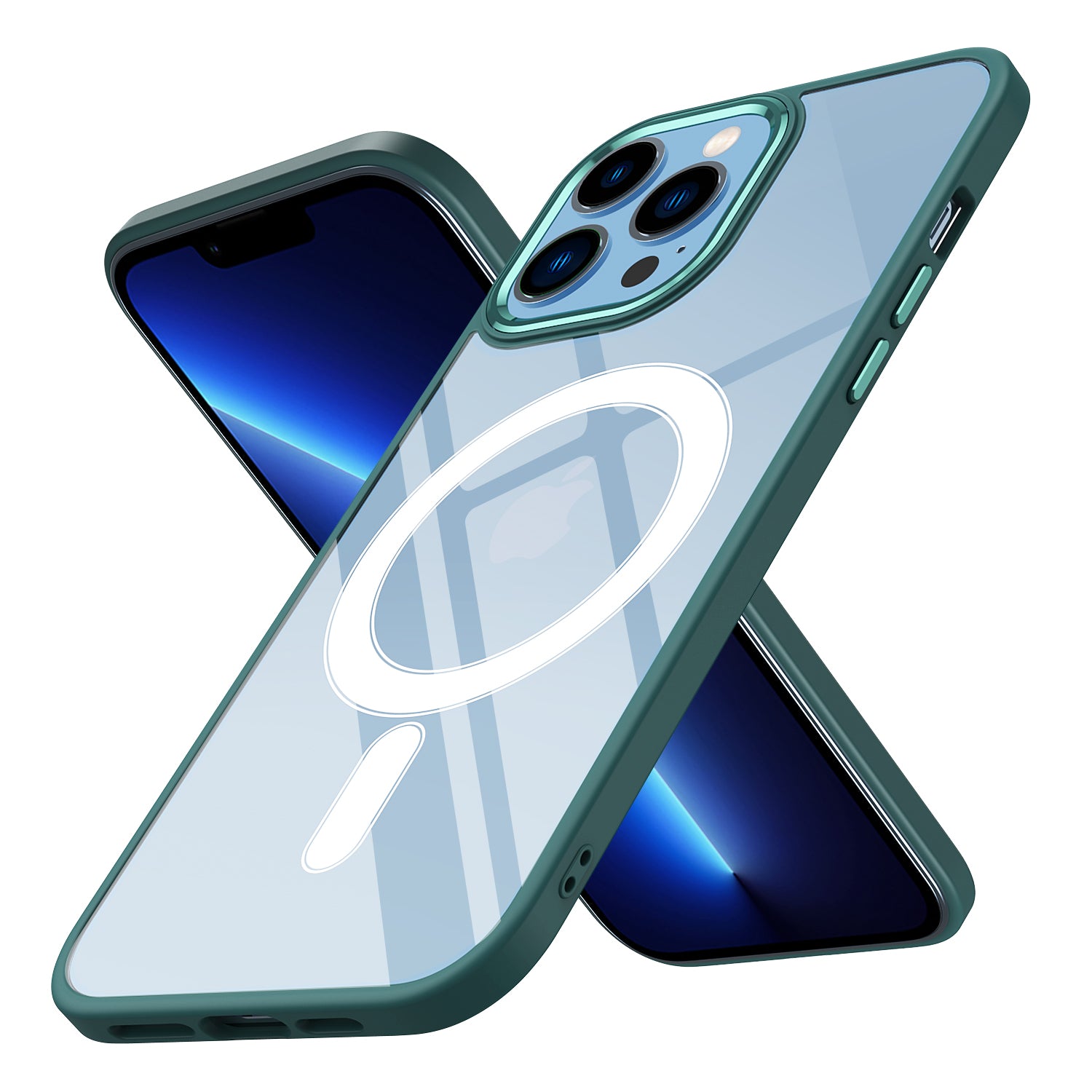 Apple iPhone 12 Pro Uyumlu Kılıf Wireless Şarj Özellikli Zore Krom M-safe Silikon Kapak