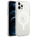 Apple iPhone 12 Pro Uyumlu Kılıf Zore M-safe Şarj Özellikli Buzlu Transparan C-Pro Sert Kapak