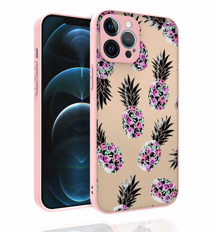 Apple iPhone 12 Pro Max Uyumlu Kılıf Desenli Kamera Korumalı Parlak Zore Nora Kapak