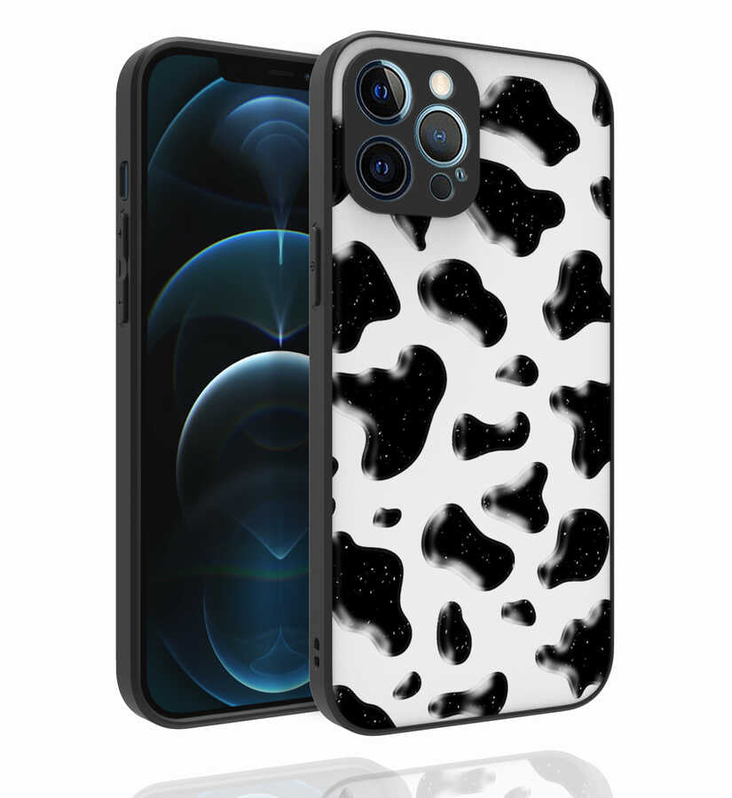Apple iPhone 12 Pro Max Uyumlu Kılıf Desenli Kamera Korumalı Parlak Zore Nora Kapak