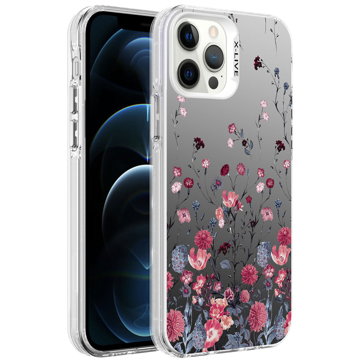 Apple iPhone 12 Pro Max Uyumlu Kılıf Desenli Zore Silver Sert Kapak