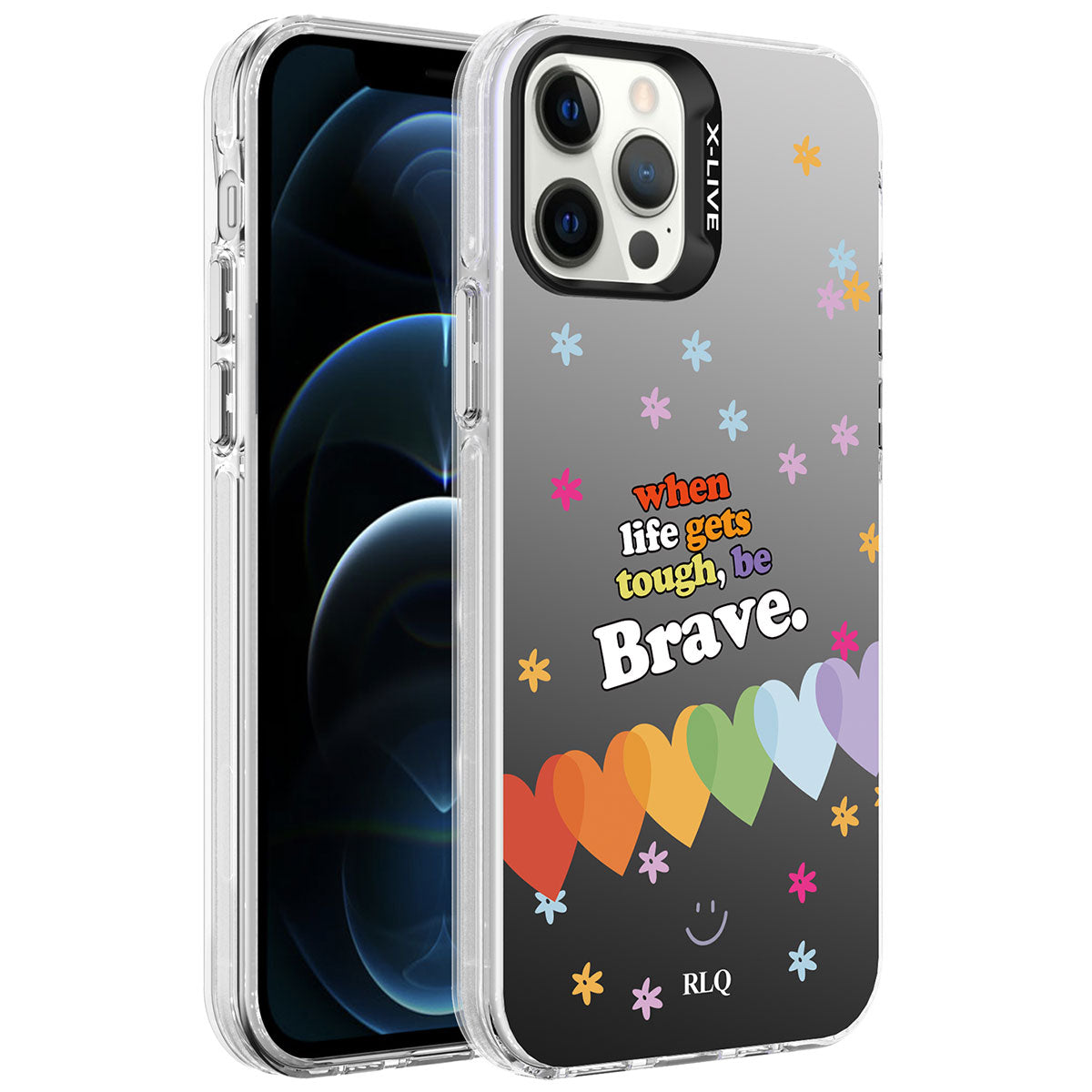 Apple iPhone 12 Pro Max Uyumlu Kılıf Desenli Zore Silver Sert Kapak