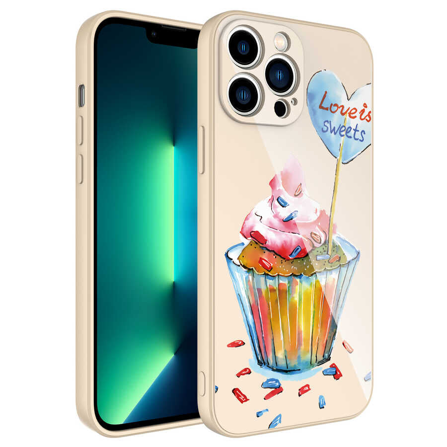 Apple iPhone 12 Pro Max Uyumlu Kılıf Kamera Korumalı Desenli Sert Silikon Zore Epoksi Kapak