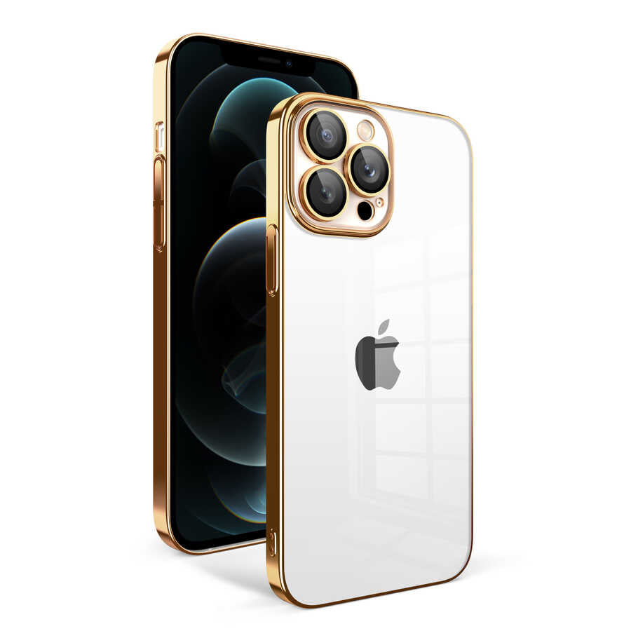 Apple iPhone 12 Pro Max Uyumlu Kılıf Kamera Korumalı Renkli Çerçeveli Zore Garaj Kapak
