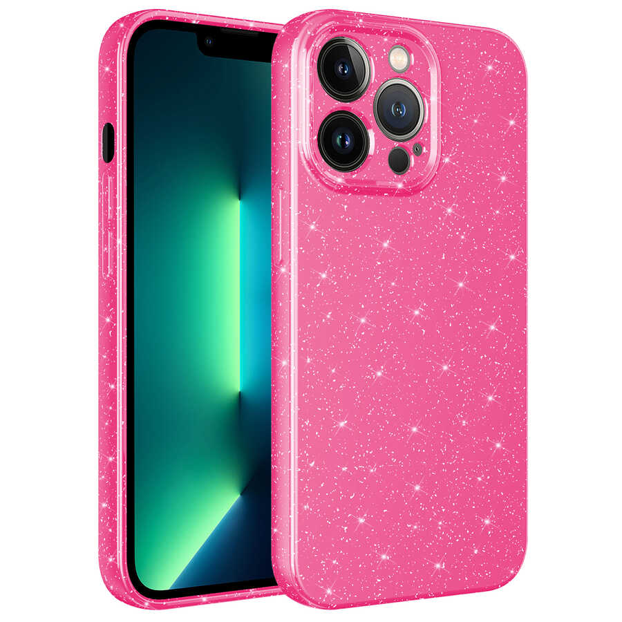Apple iPhone 12 Pro Max Uyumlu Kılıf Kamera Korumalı Simli Lüks Zore Koton Kapak