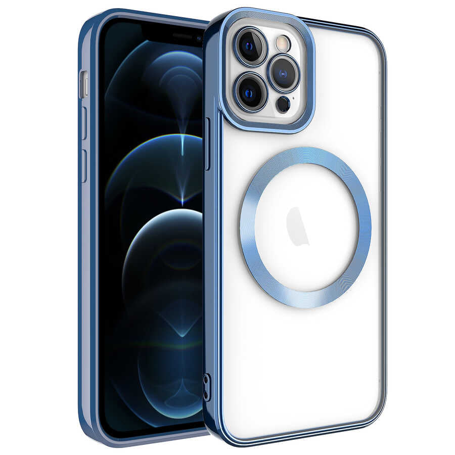 Apple iPhone 12 Pro Max Uyumlu Kılıf M-safe Wireless Şarj Özellikli Zore Setro Silikon