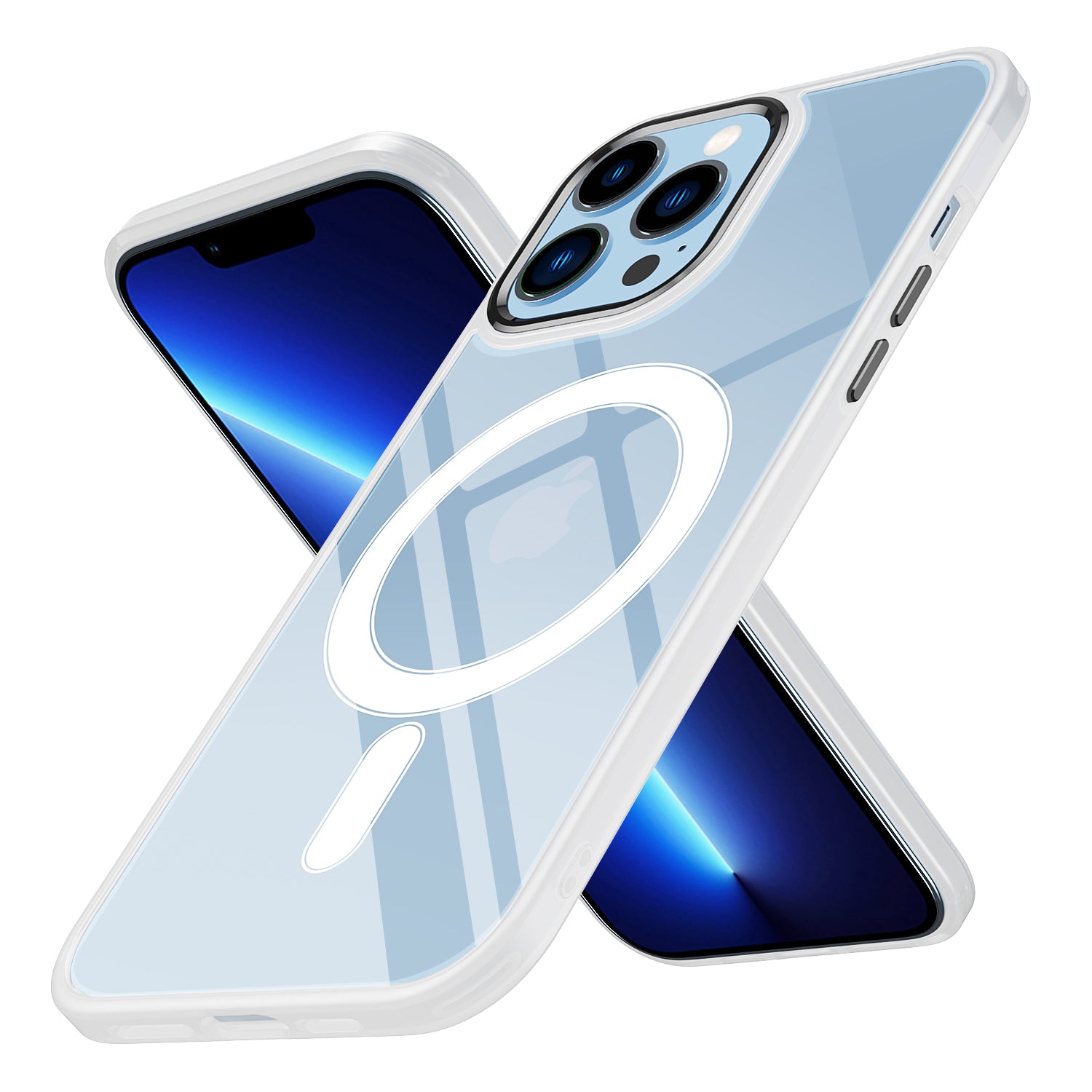 Apple iPhone 12 Pro Max Uyumlu Kılıf Wireless Şarj Özellikli Zore Krom M-safe Silikon Kapak