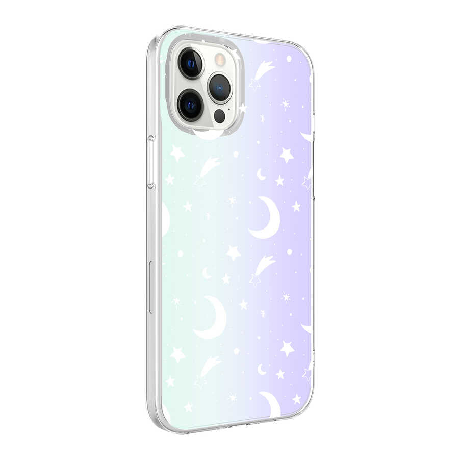 Apple iPhone 12 Pro Max Uyumlu Kılıf Zore M-Blue Desenli Kapak