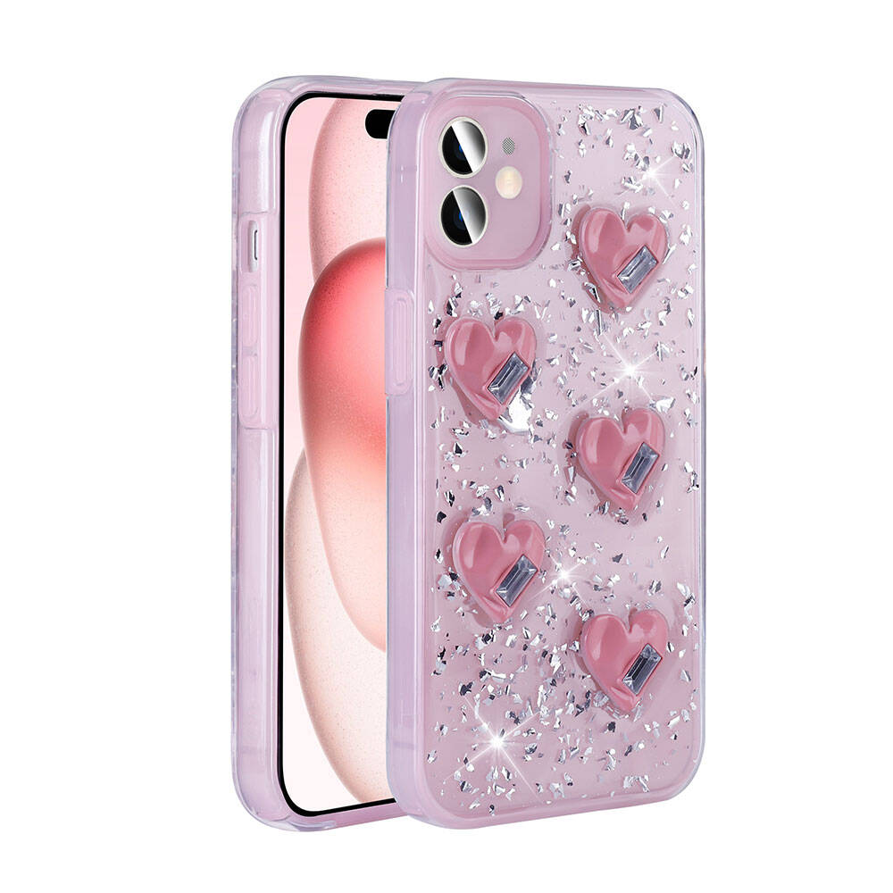 Apple iPhone 13 Uyumlu Kılıf Airbagli Simli Arka Yüzey Zore Işıltı Silikon Kapak