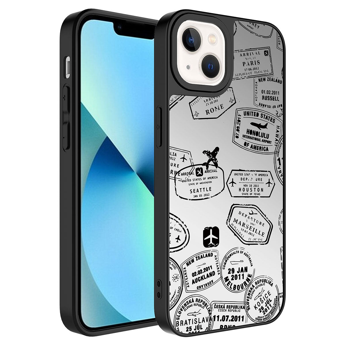 Apple iPhone 13 Uyumlu Kılıf Aynalı Desenli Kamera Korumalı Parlak Zore Mirror Kapak